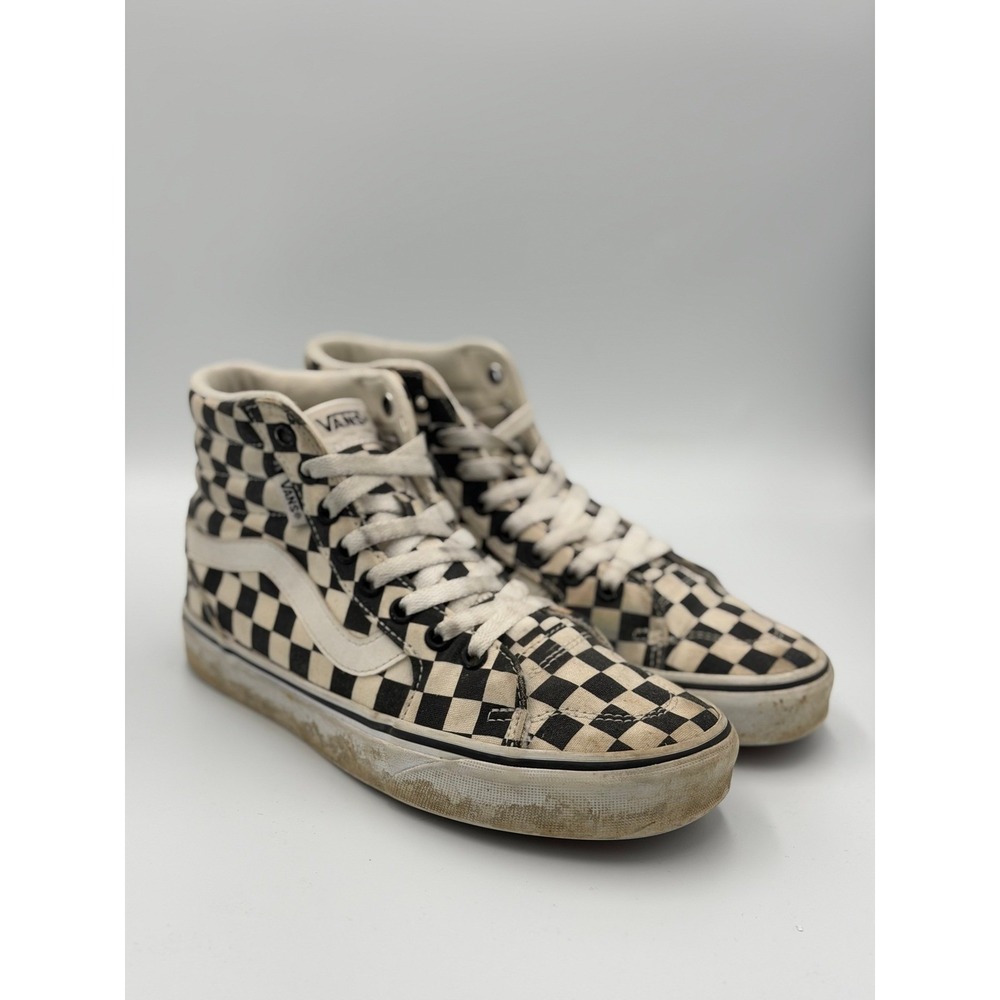 Vans Womens Black White Sk8-Hi Tapered Sneakers Checkerboard Lace Up Outdoor 7 - Picture 4 of 7